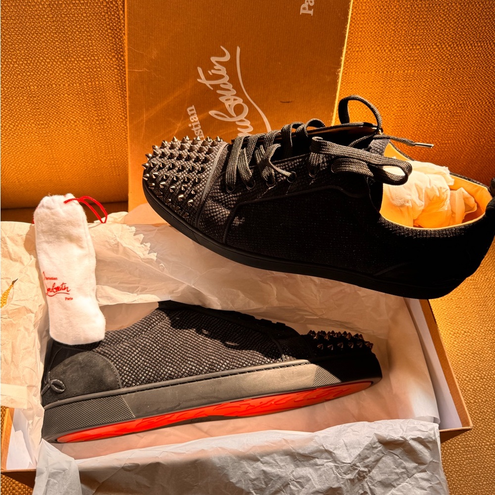 Christian Louboutin Black Men's Spiked Sneakers
